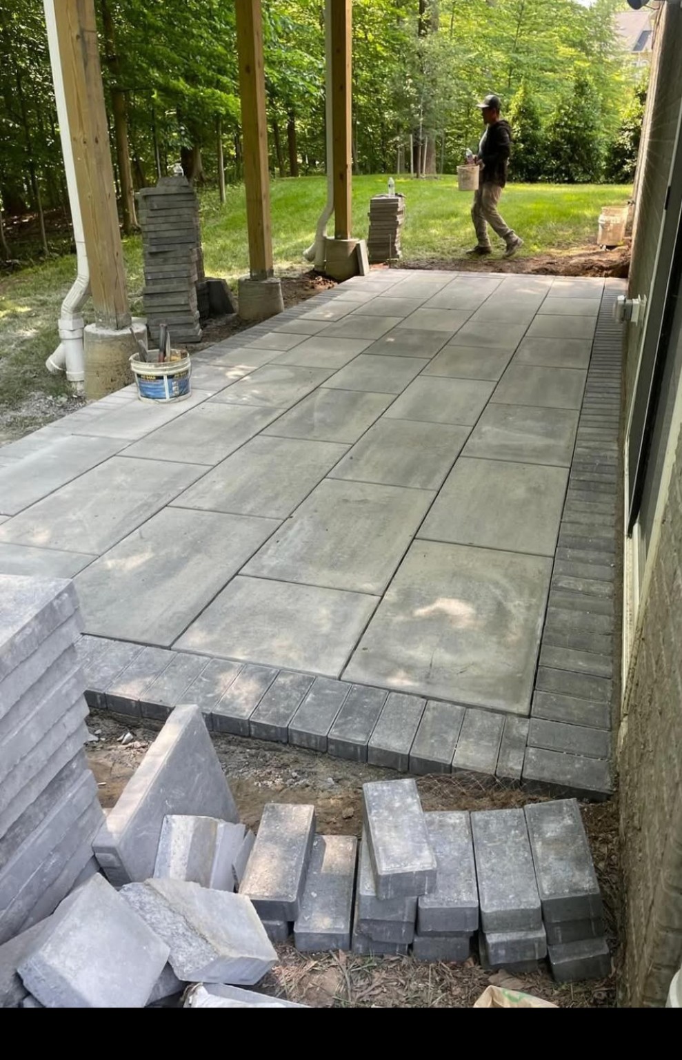 Large gray pavers example