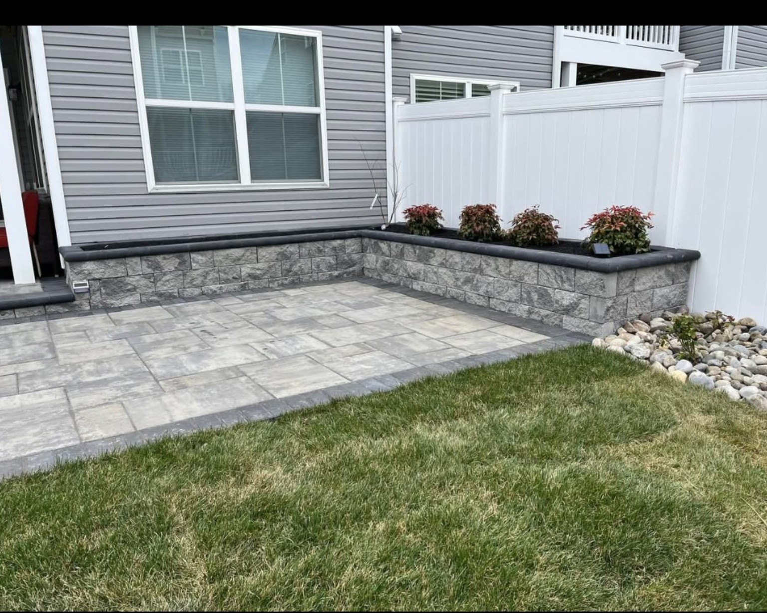 Raised patio wall example
